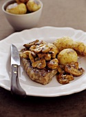 Beef steak with mushrooms