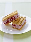Redcurrant ice cream wafer sandwiches