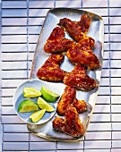 Chicken wings with limes