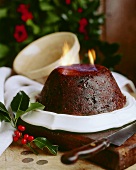 Flambéed Christmas pudding