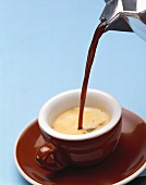 Pouring espresso