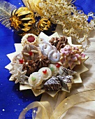 Plate of assorted Christmas biscuits