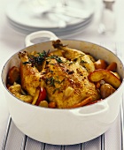 Whole chicken with apple