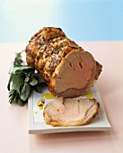 Roast beef, slices carved, with caraway