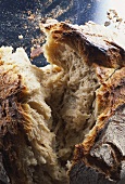 A loaf of bread, broken open