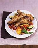 Chicken thighs with mixed vegetables