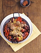 Mexican meatball casserole