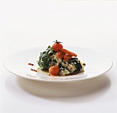 Risotto with pak choi and tomatoes