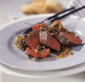 Venison on lentils