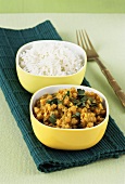 Red lentil dhal with rice