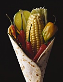 Zutaten für die mexikanische Küche: Tortilla mit Gemüse