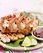 Grilled shrimps with chili sauce