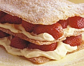 Strawberry mille-feuille with vanilla cream