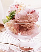 Cherry yoghurt ice cream with pomegranate seeds