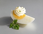 Boiled egg with mayonnaise