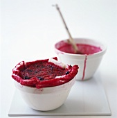 Summer pudding before being turned out