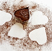Heart-shaped chocolate cake