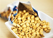 Peanuts in opened packaging