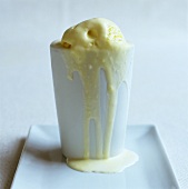 Vanilla ice cream in beaker