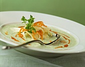 Asparagus soup with orange and carrot flavouring