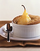 Pear and almond soufflé