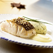 Cod fillet with chopped nuts