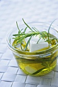 Goat's cheese preserved in oil and rosemary