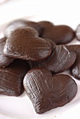 Heart-shaped chocolate biscuits