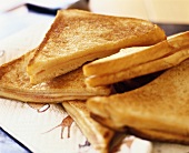Toasted ham and cheese sandwiches