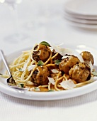 Spaghetti with meatballs and Parmesan
