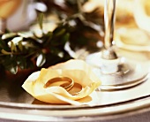 Wedding rings in rose petals