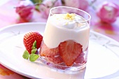 Strawberry dessert with quark cream
