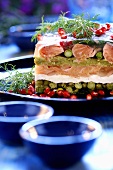 Salmon and vegetables in aspic