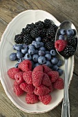 Raspberries, blueberries and blackberries