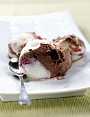 Chocolate and raspberry ice cream