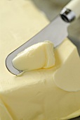 Fresh butter with butter knife