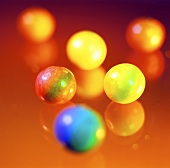 Coloured chewing gum balls