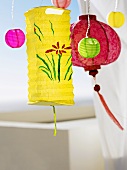 Decorative coloured paper lanterns