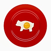 Pig-shaped fried egg