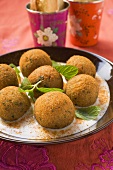 Falafel (chick-pea balls) with fresh mint