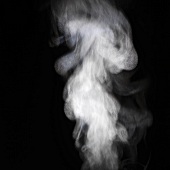 Steam against a black background