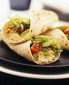 Wraps filled with hummus