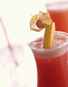 Cocktail: blood orange-, passion fruit- & lime juice