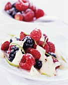 Fresh berries with frothy champagne sauce