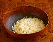 Basmati rice in a copper bowl