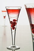 Cocktail made with pomegranate and sparkling wine