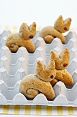 Baked Easter Bunnies in an egg tray