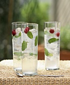 Mint cocktail in three glasses