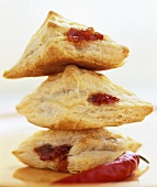 Puff pastries with savoury filling