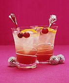 Two Christmas cocktails